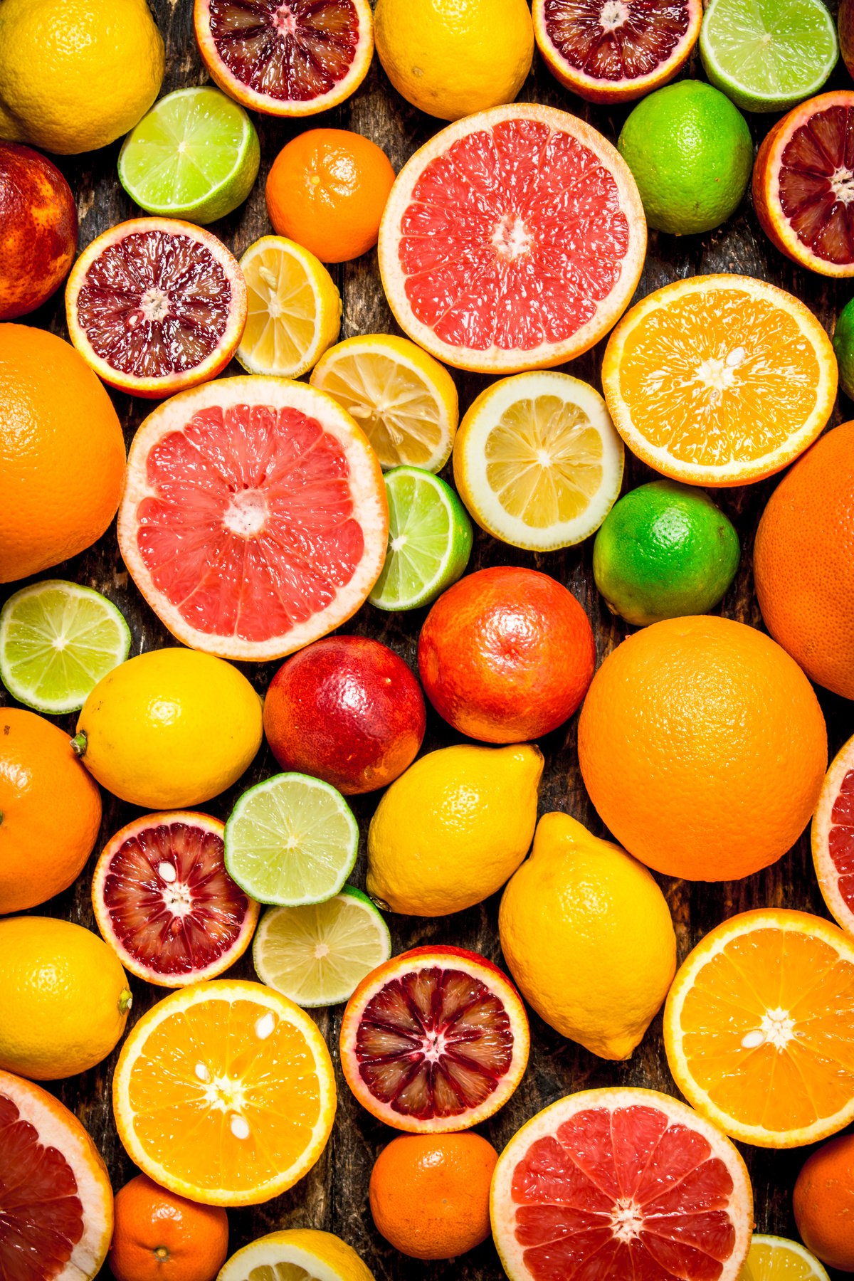 Citrus Background. Fresh Citrus Fruits